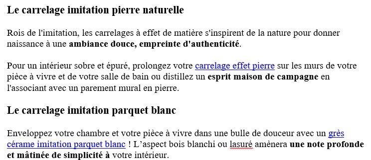 Un paragraphe rédigé avec un vocabulaire varié, qui évite les répétitions