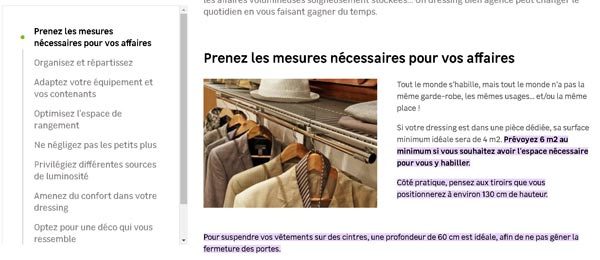 Extrait article dressing Leroy Merlin