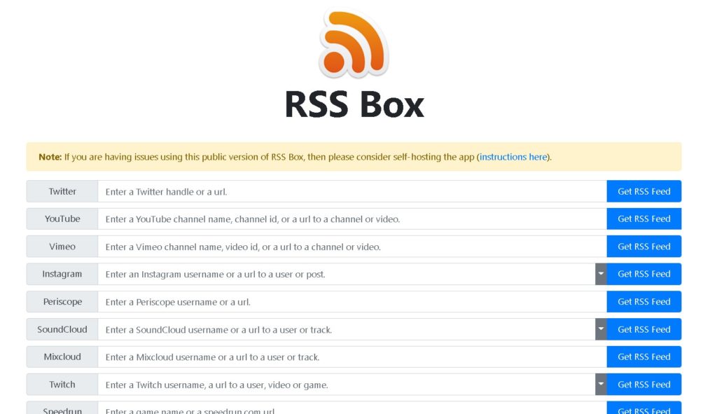 capture ecran de RSS BOX