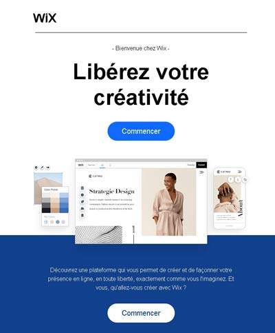 exemple de newsletter B2B de bienvenue WIX