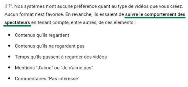 l'algorithme de recommandations Youtube : basé sur le comportement des utilisateurs