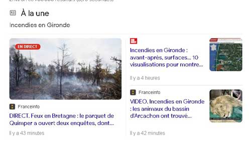 SERP Google : le snippet actualités