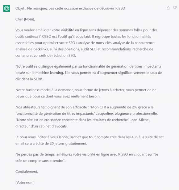 copywriting d'email avec chatgpt, la technique PAS