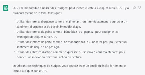 output nudge chatgpt - email marketing