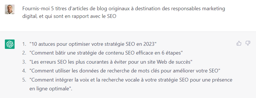 réponse chatGPT SEO 2