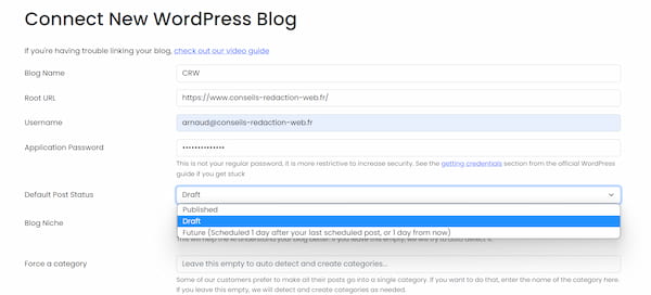 Interconnexion blog WordPress avec Article Fiesta