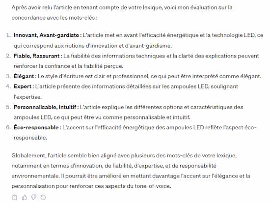 tone of voice - analyse avec l'article