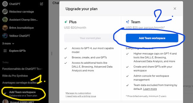 Comment accéder à ChatGPT Team ?