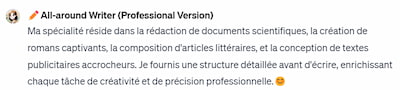 Test : les 6 meilleurs chatbots ChatGPT pour la rédaction 5 chatbot personnalisé (Custom GPT) All-Around Writer