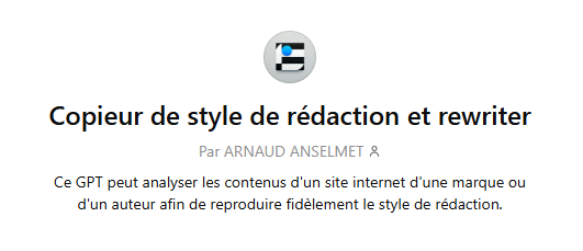 Custom GPT : voici ce qu'il faut absolument savoir pour créer le vôtre 6 Exemple d'un custom GPT finalisé