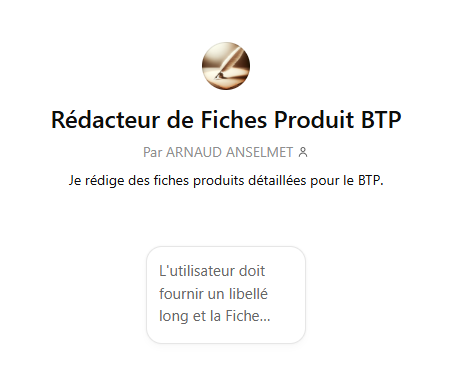 Custom GPT : voici ce qu'il faut absolument savoir pour créer le vôtre 1 extrait visuel d'un Custom GPT
