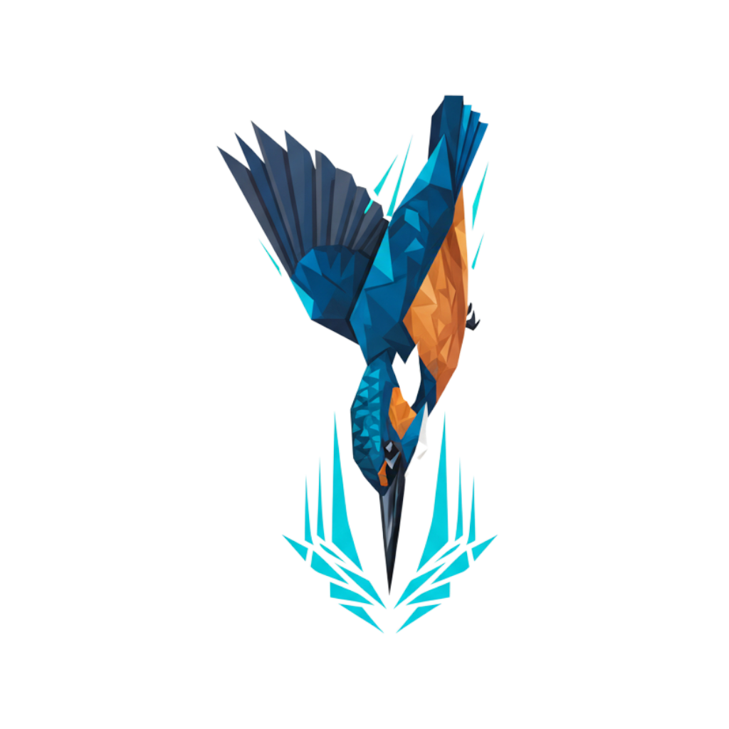 Alcedo : outil de rédaction experte avec l'IA 1 Mascotte Alcedo plongeant