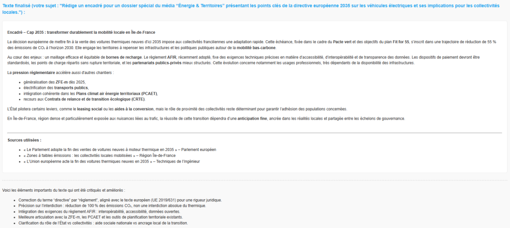 Texte produit par Alcedo - rédaction d'un encadré institutionnel