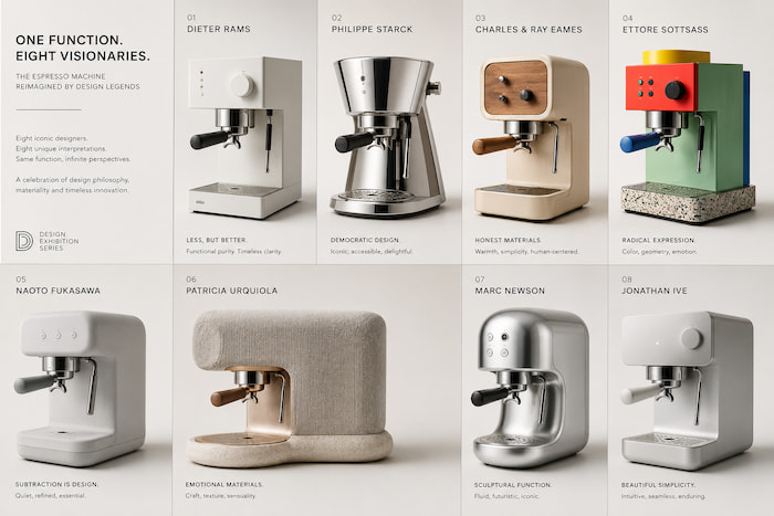 32 tendances & idées de visuels à créer avec ChatGPT Images 2.0 17 Un objet revisité par plusieurs designers célèbres
