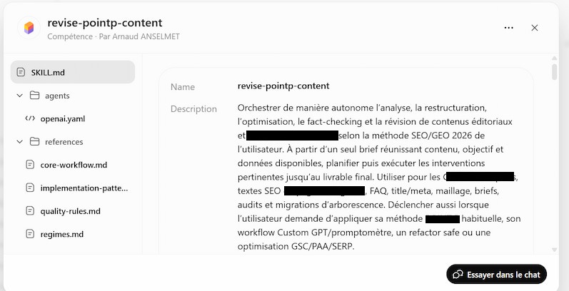Skills ChatGPT : comment transformer votre savoir-faire en compétence réutilisable 4 Arborescence d'une Skill ChatGPT