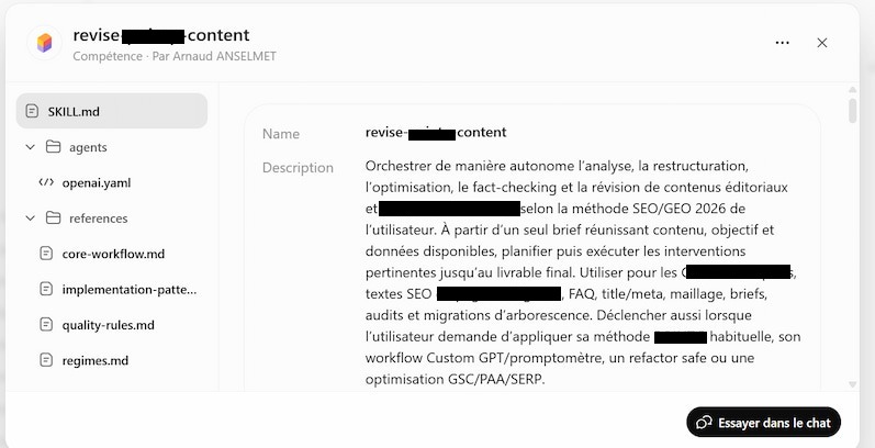 Skills ChatGPT : comment transformer votre savoir-faire en compétence réutilisable 4 Arborescence d'une Skill ChatGPT