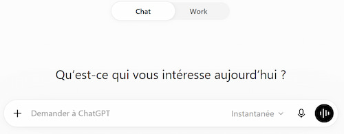 Skills ChatGPT : comment transformer votre savoir-faire en compétence réutilisable 1 Espace de travail WORK dans ChatGPT