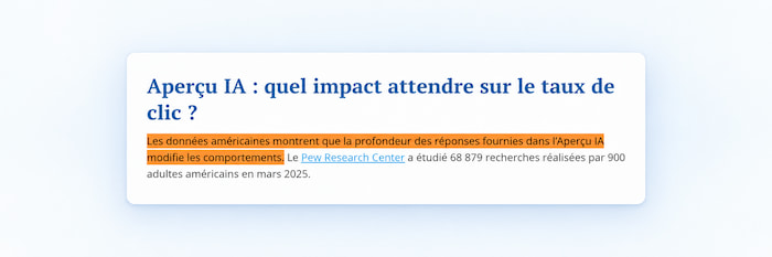Phrase originale issue d'une surinterprétation d'une étude, dans l'article original