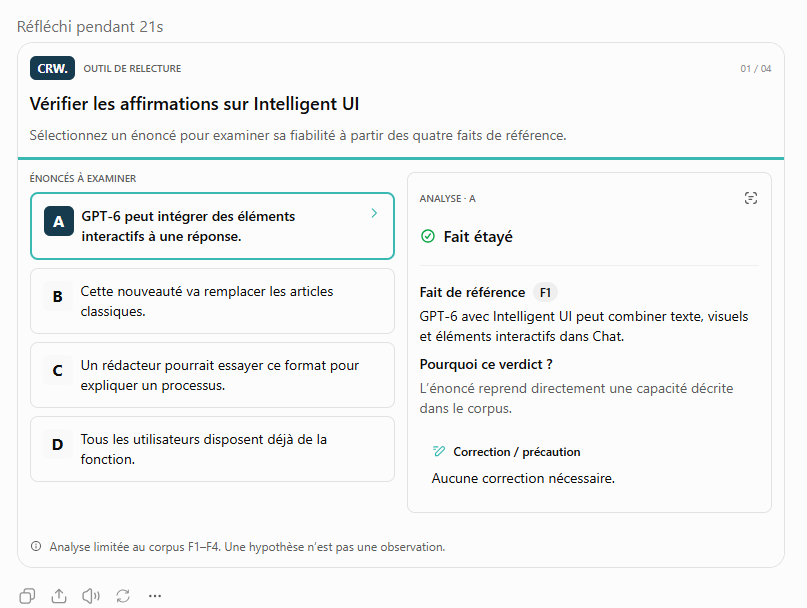 Avec Intelligent UI, ChatGPT peut désormais créer un outil dans sa réponse 5 fiche de relecture_Intelligent UI_GPT6